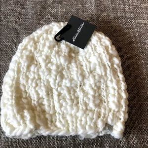 white Eddie Bauer beanie